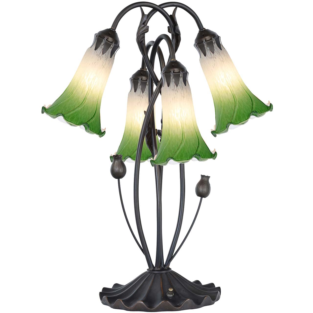 Bieye L10857 Lily Flower Blown Glass Accent Table Lamp for Living Room ...