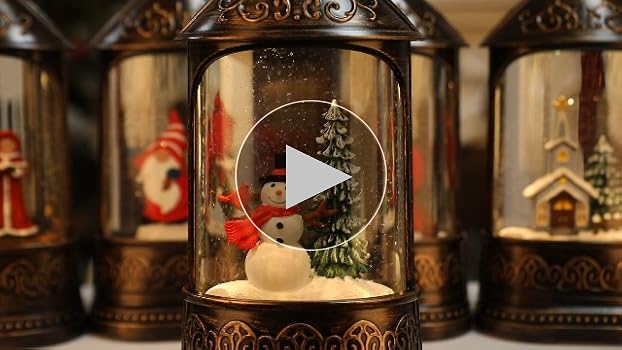 ライト・ランタン BONBONERO NATAL DESIGN ver. Snowman with Deer Lantern Snow Globe - San Francisco Music