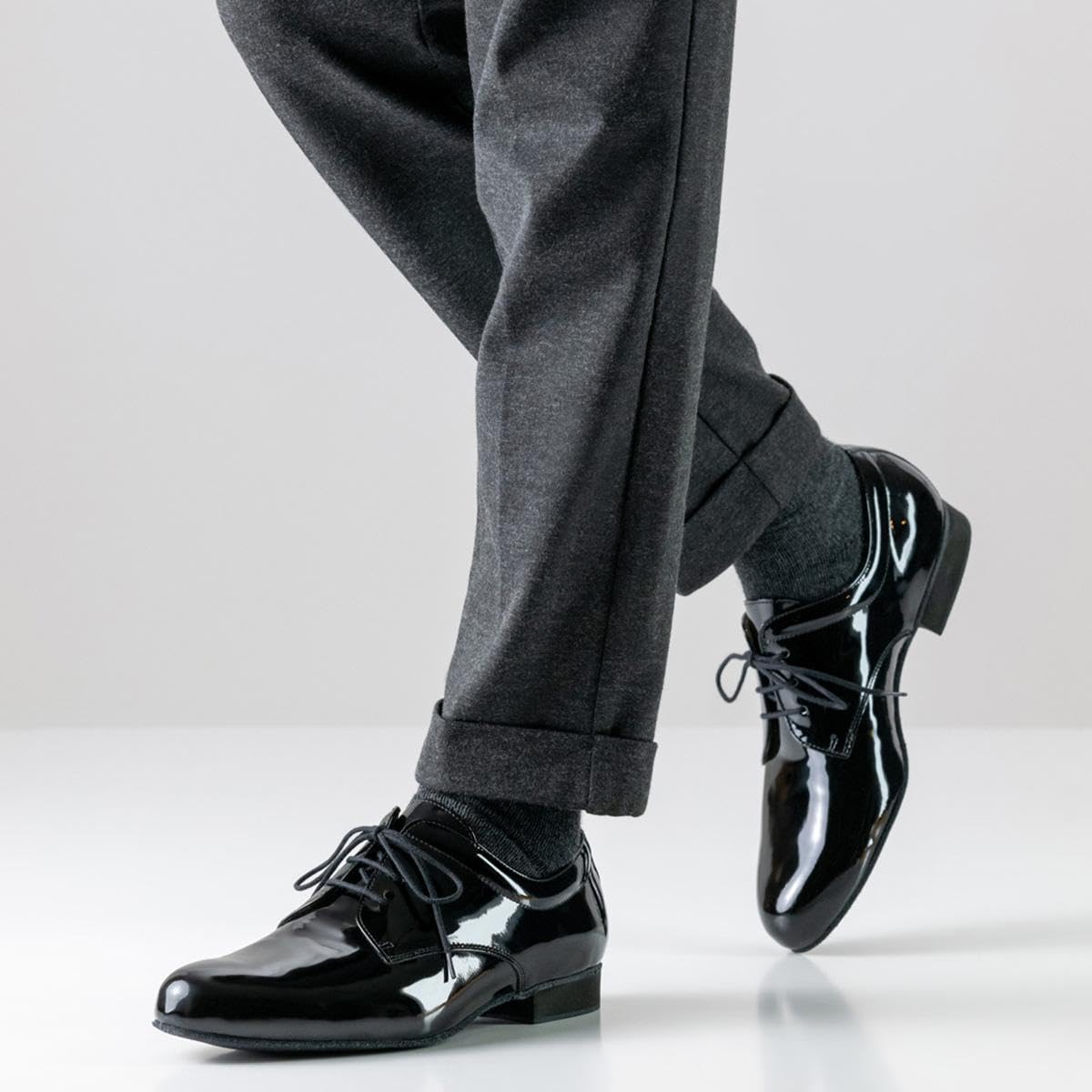 Werner Kern Chaussures de Danse pour Hommes 28012 - Vernis Noir - Largeur Normale - Talon Standard de 2 cm - Made in Italy