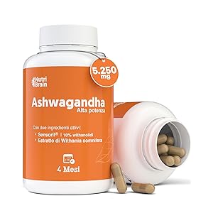 Ashwagandha ad alta potenza. Adattogeno e Nootropo con Sensoril® (10% Withanolidi) | Sonno Profondo, Benessere Generale, Energia, Concentrazione | 4 mesi | 2 Volte Più Concentrato del KSM - 66