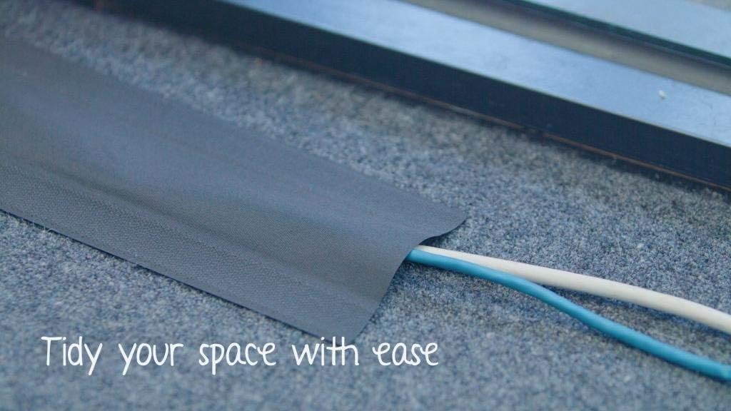 Secure Cord Cable Management System for Carpeted Surfaces, Carpet Cord Cover, Removable and Reusable (82 FT, Taupe)