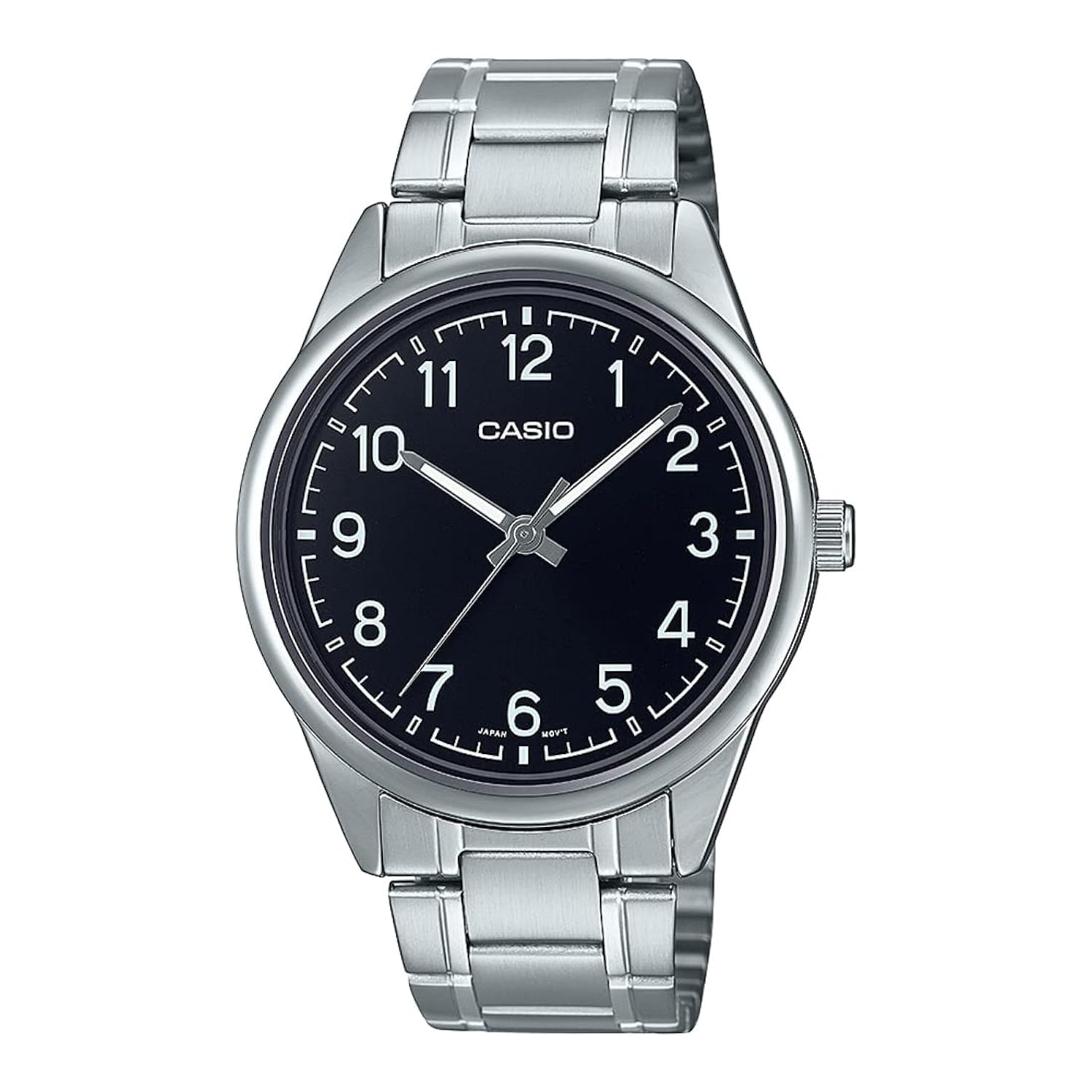 Casio Men's Watch - MTP-V005D-1B4UDF Black Dial, Silver Band