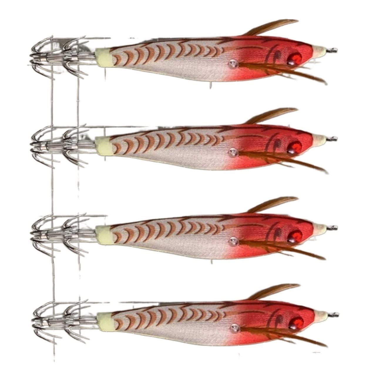 XILILHC Esca for Calamari Luminosi da 8 Pezzi 10 cm g | Esca for la pesca dei gamberetti in legno, polpo, seppie, esca for jigging, strumenti for la pesca