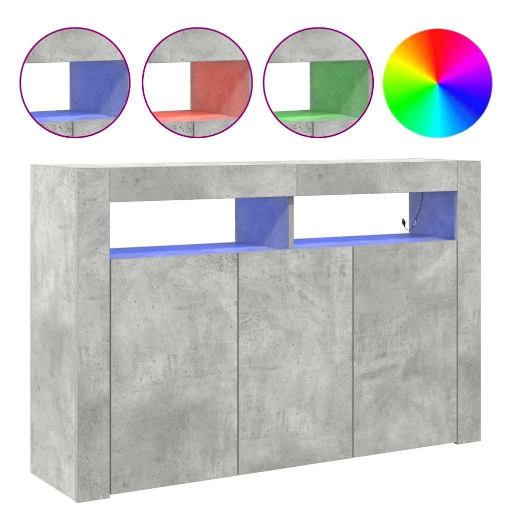 Générique Buffet Gris Béton Bois Reconstitué 116 x 30 x 75 cm Rectangulaire,Meubles,Armoires & Meubles de Rangement,Buffets & bahuts,Gris,38.3 KG,3333879