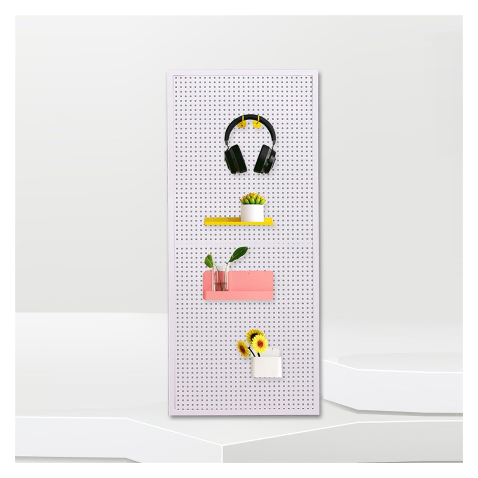 Kit Pannello Forato Pannelli organizzatori da Parete per Pannello Forato Garage Stanza dei lavori manuali Cucina Garage Soggiorno Bagno e Studio Personalizzabile (Bianco 32x47 poll