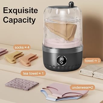 Portable Mini Washing Machine | 1L Mini Washer - Clothes Laundry Fabric Appliances for Apartments Dormitories Travel Camping Hotels Socks