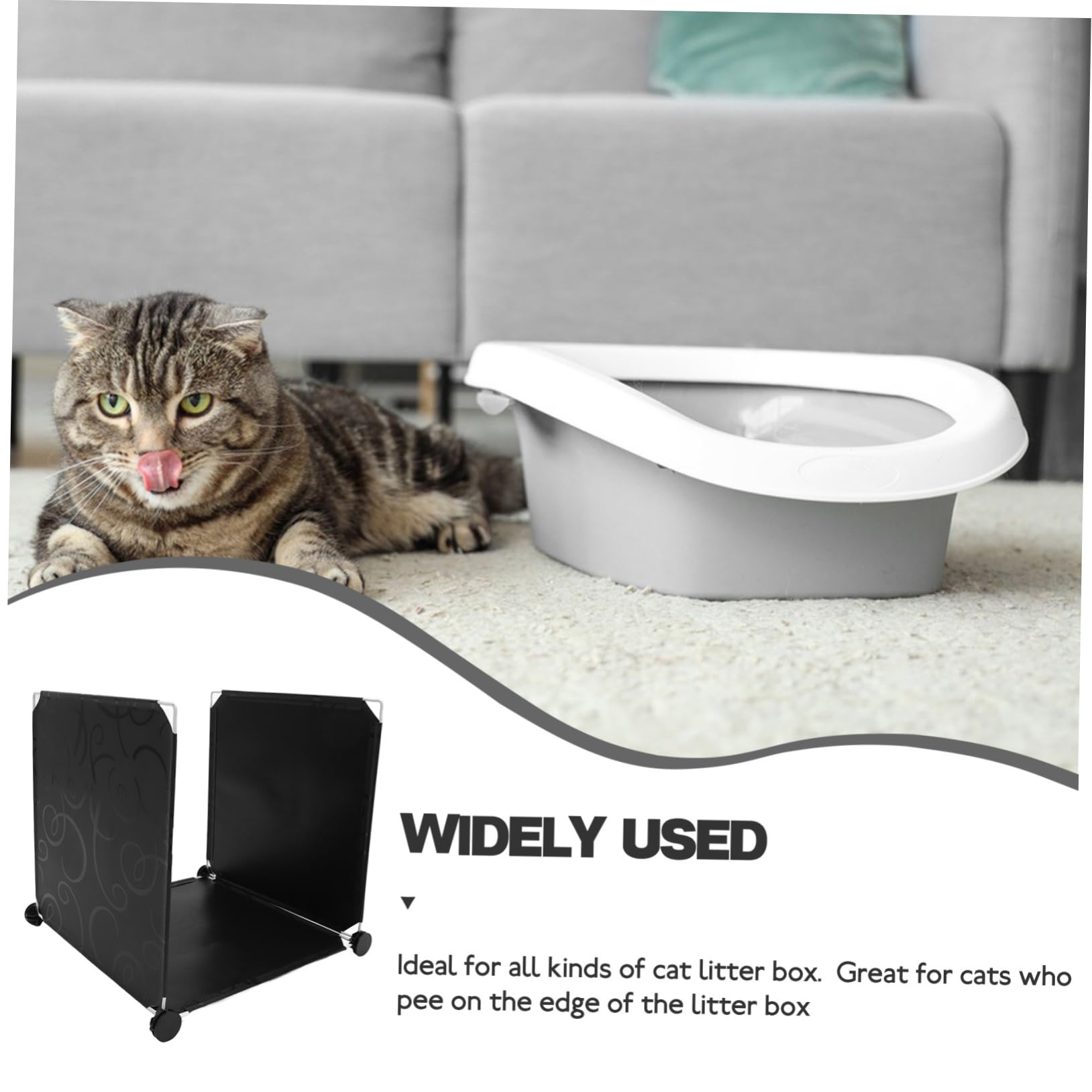 3stücke Teiliges Katzentoiletten-schutzset Spritzschutz Für Katzenstreu Einfach Anzubringen Und Individuell Anpassbar Für Katzenkisten Für Zuhause Bad Und Balkon