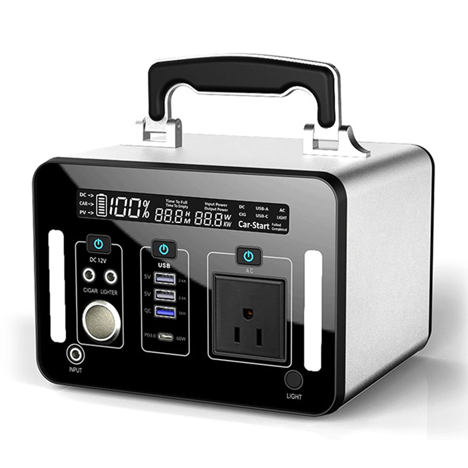 Alimentation de stockage d'énergie portable 500 W, batterie d'alimentation de stockage d'énergie de secours 220 V, alimentation de secours pour camping en plein air,A