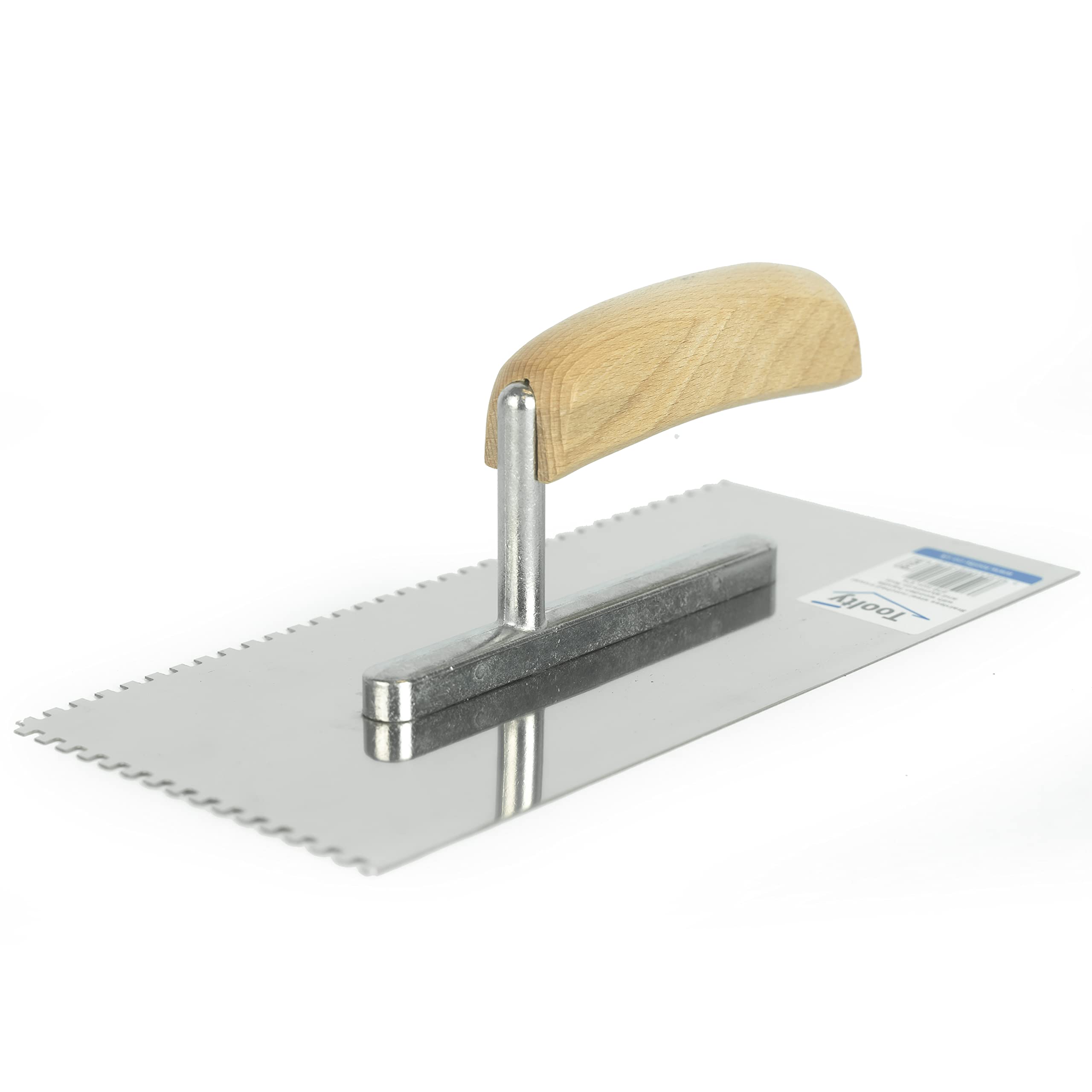 Toolty Stainless Steel Adhesive Notched Trowel With Wooden Handle 270mm 4X4mm For Tiling Plastering Rendering Diy from B&Q