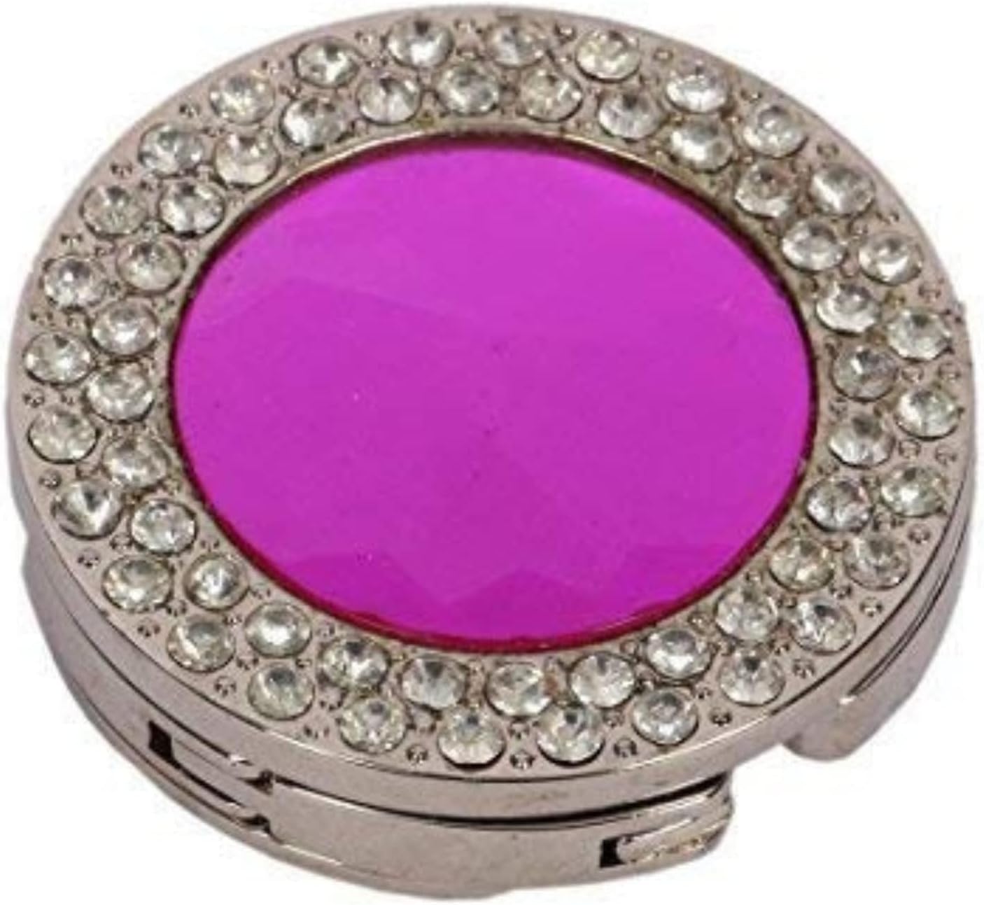 Premsons® Foldable Purse Holder Hook - Handbag Hanger for Table Desk - Bling Rhinestone Bag Holder for Women - Round Shape - Purple