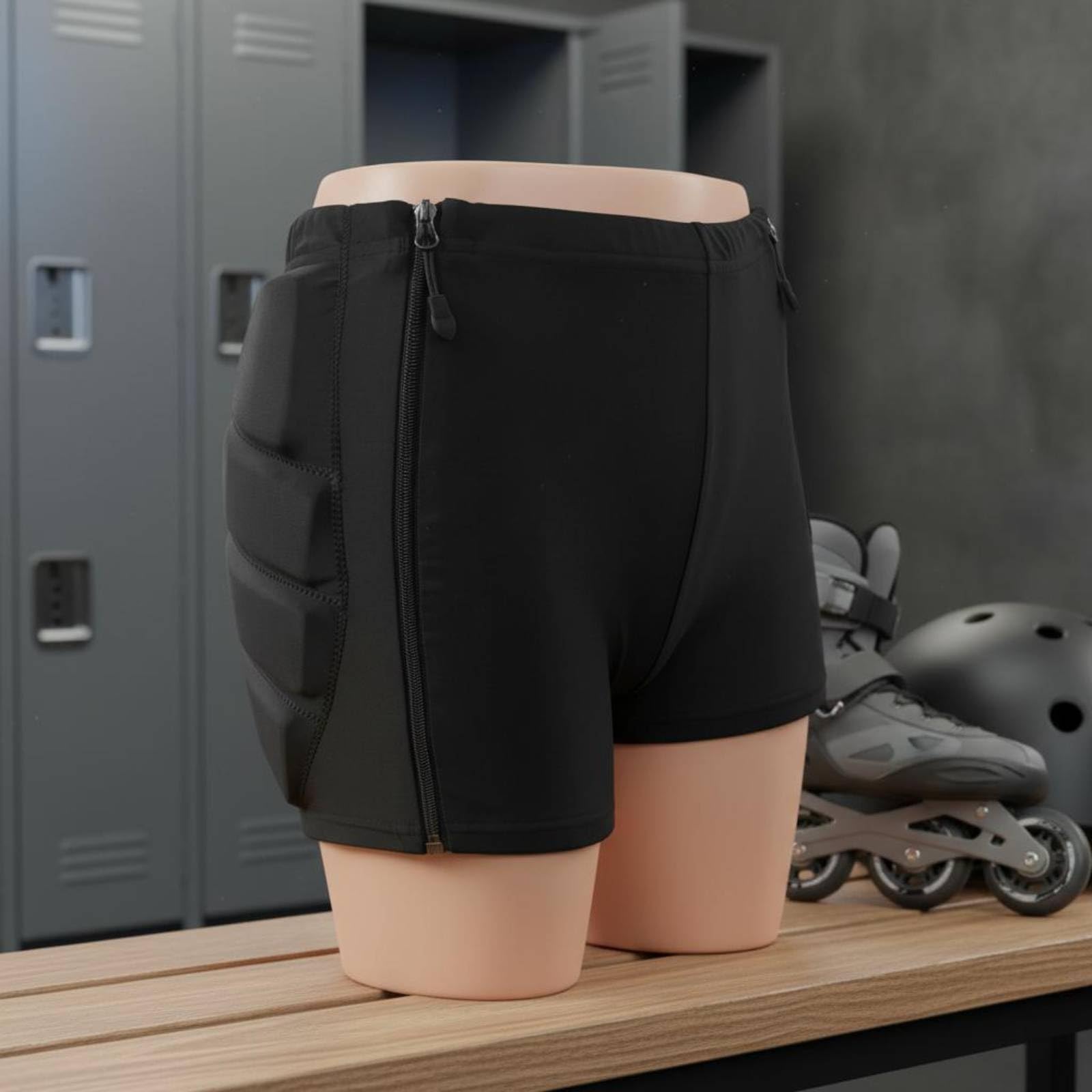 harayaa Pantaloni Protettivi Bambini da Skate con Assorbente Integrato con Chiusura Frontale E Cerniere Laterali per Cadute