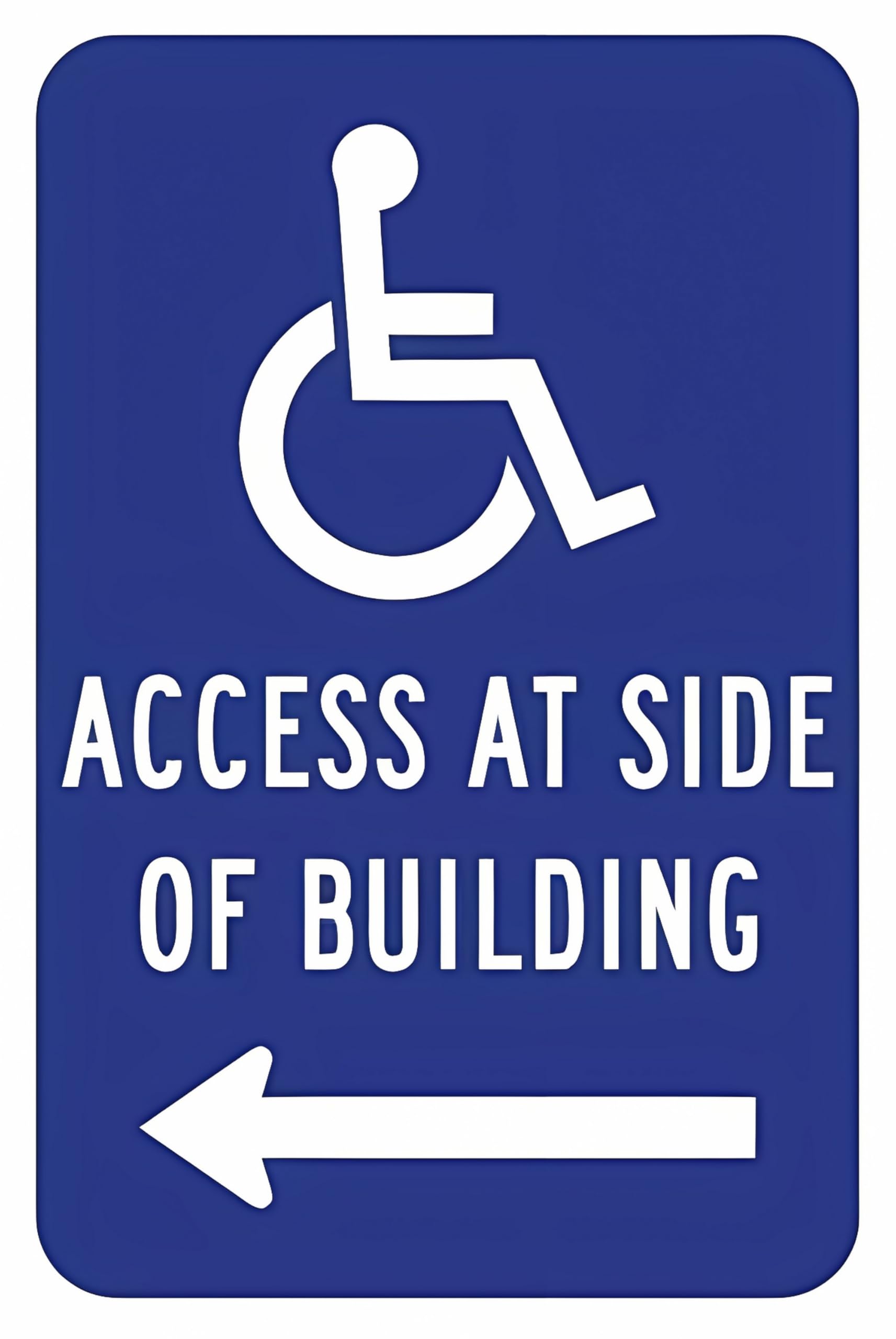 Access at Side of Building Tin Sign Metal Wall Decor 8x12 in