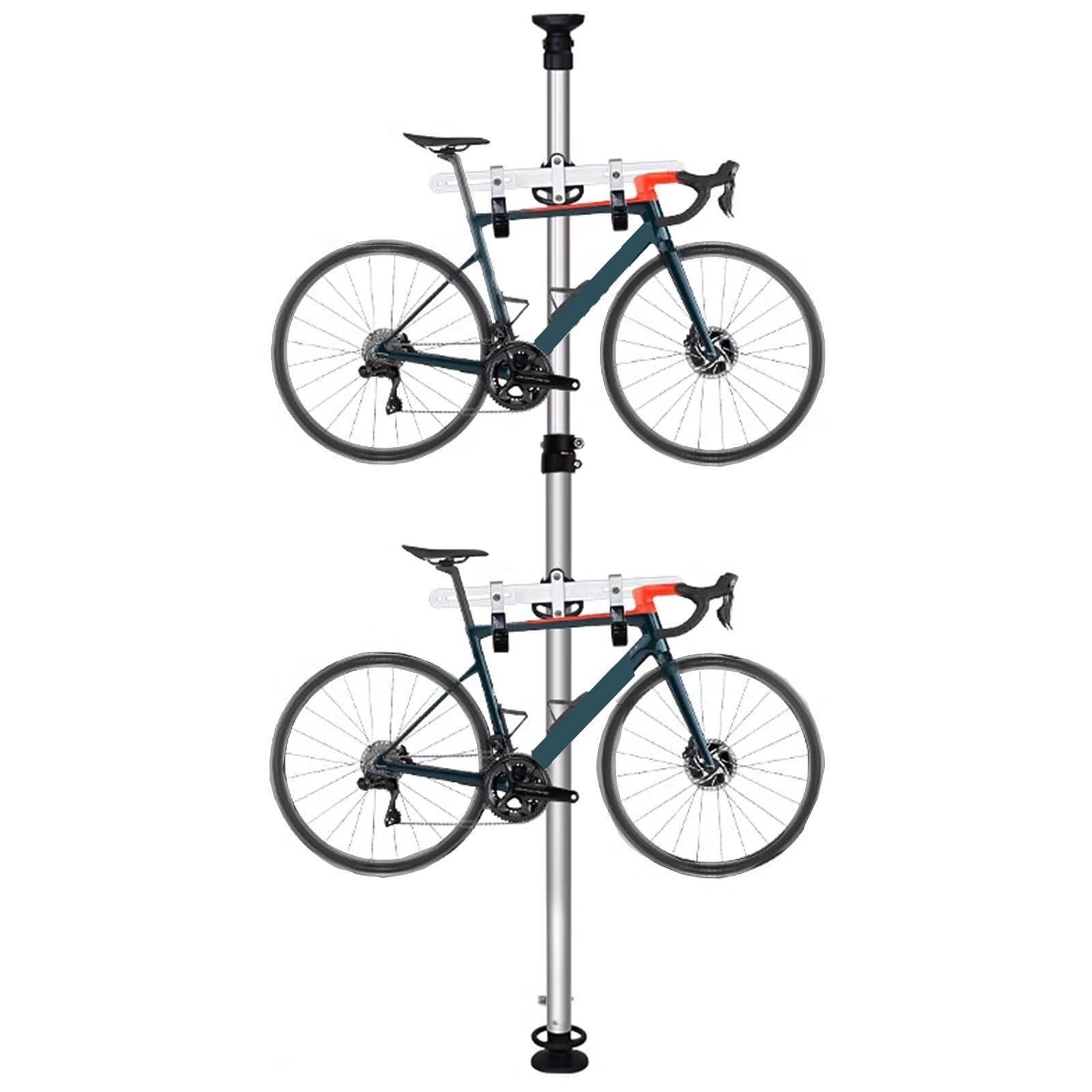 Pionowy Stojak Rowerowy do Garażu 3/4 M, Metalowy Stojak Parkingowy Bez Wiercenia, Wysuwany Pionowy Stojak na Rowery, Nośność 100kg, Możliwość Zawieszenia Roweru(3m/2)