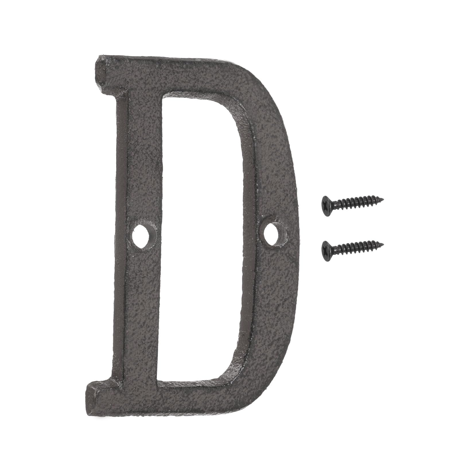 sourcing map House Numbers and Letters, 75mm Cast Iron Metal Vintage Address Letters for Outside, Solid House Number with Screws for Apartment Office Hotel Room Signs(Letter D)