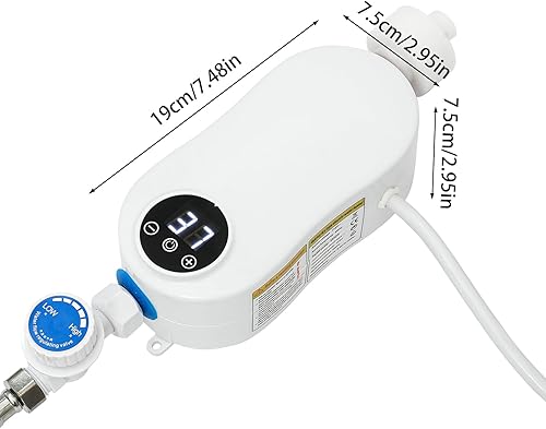 Miniatura 2 de Calentador de agua sin tanque, 110 V, 3500 W, mini calentador de agua caliente instantáneo sin tanque con pantalla digital para el hogar, cocina,