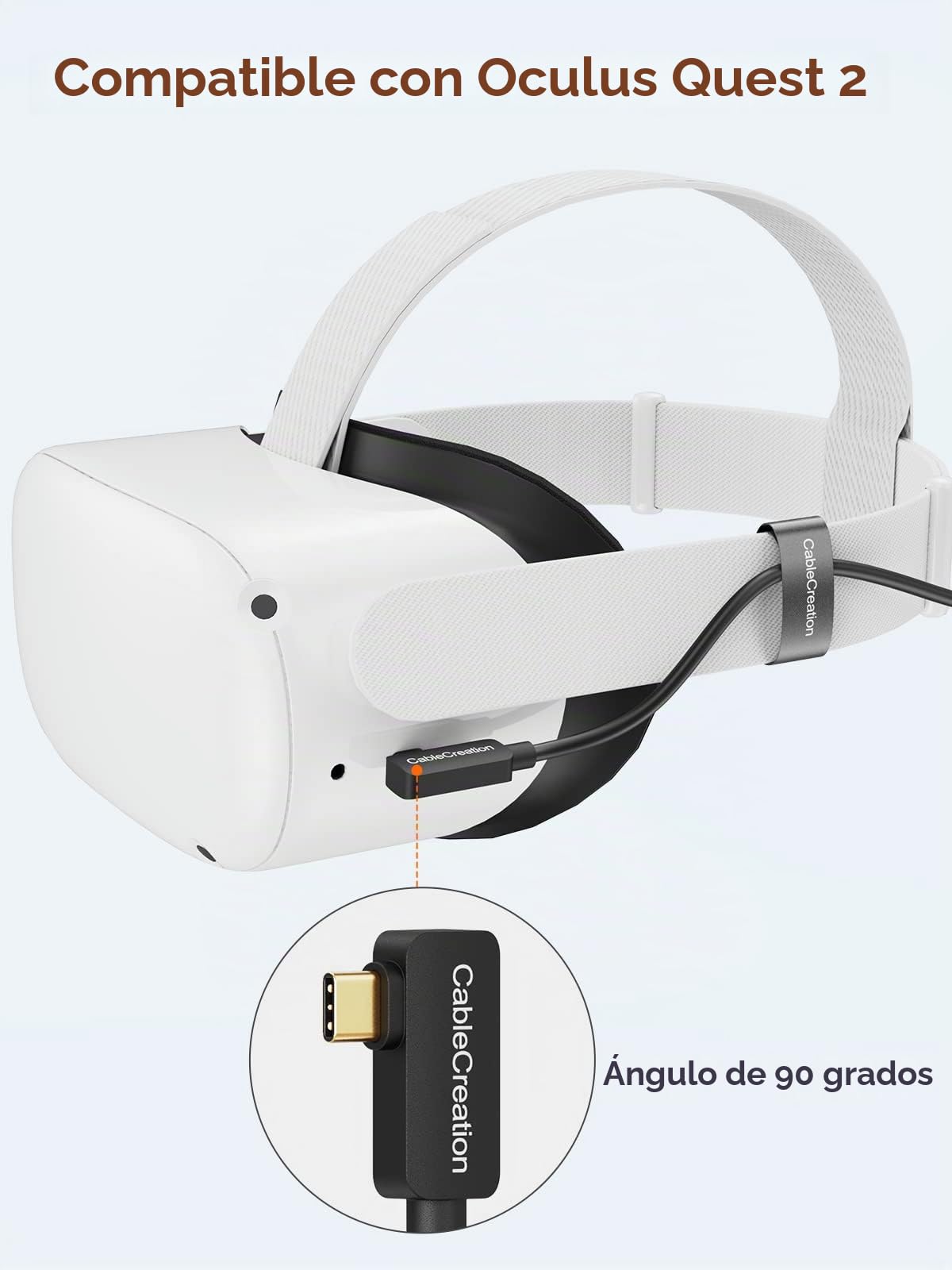 CableCreation Compatible con cable Quest 2 de fibra óptica de 16 pies, USB 3.2 Gen2 USB C a USB C, 10 Gbps, transferencia de datos de alta velocidad para Oculus Quest 2, auriculares de realidad