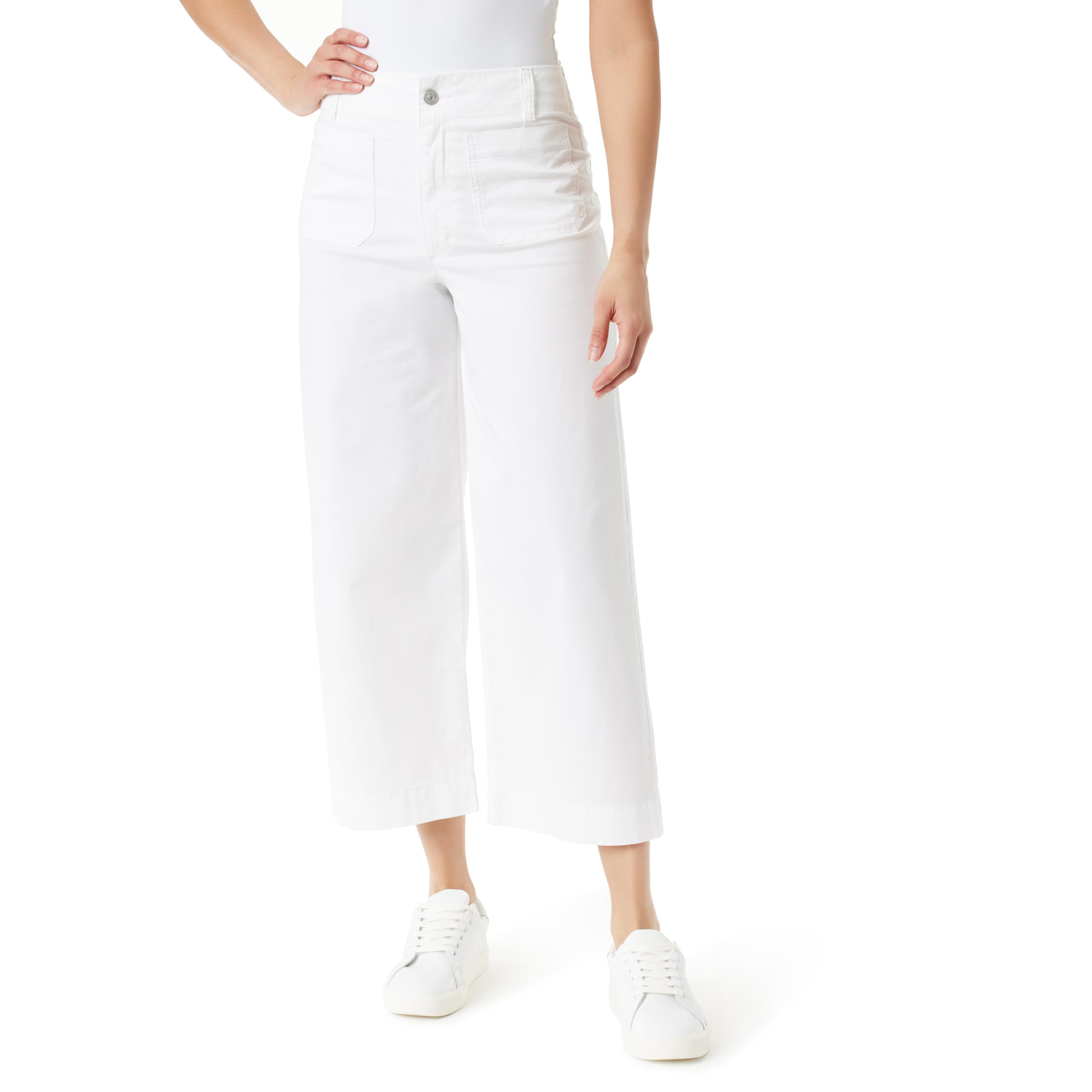 Gloria Vanderbilt Womens Shape Effect Tummy Sculpt High Rise Wide Leg Crop Standard