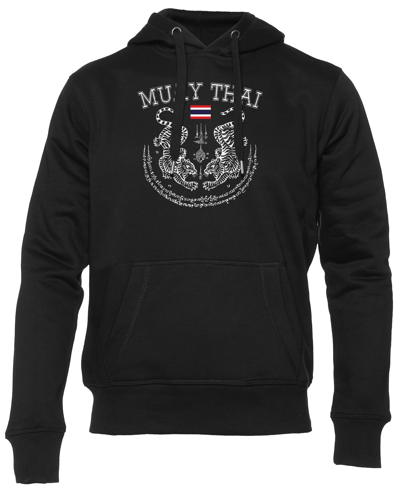 Muay Thai Men Kickboxing Felpa con Cappuccio Unisex Uomini Donne Manica Lunga Nero Hoodie Men Women Black
