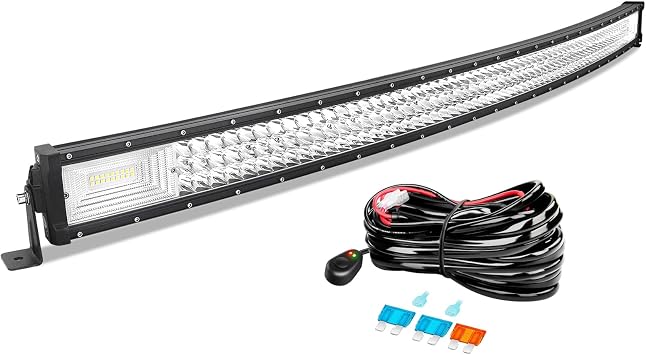 AUXTINGS 658W 127cm 50" Police Arc 3 Row LED Off-Road Light LED Work Light Bar LED Work Light Headlight Fog Light Waterproof Floodlight and Spotlight for Car Truck