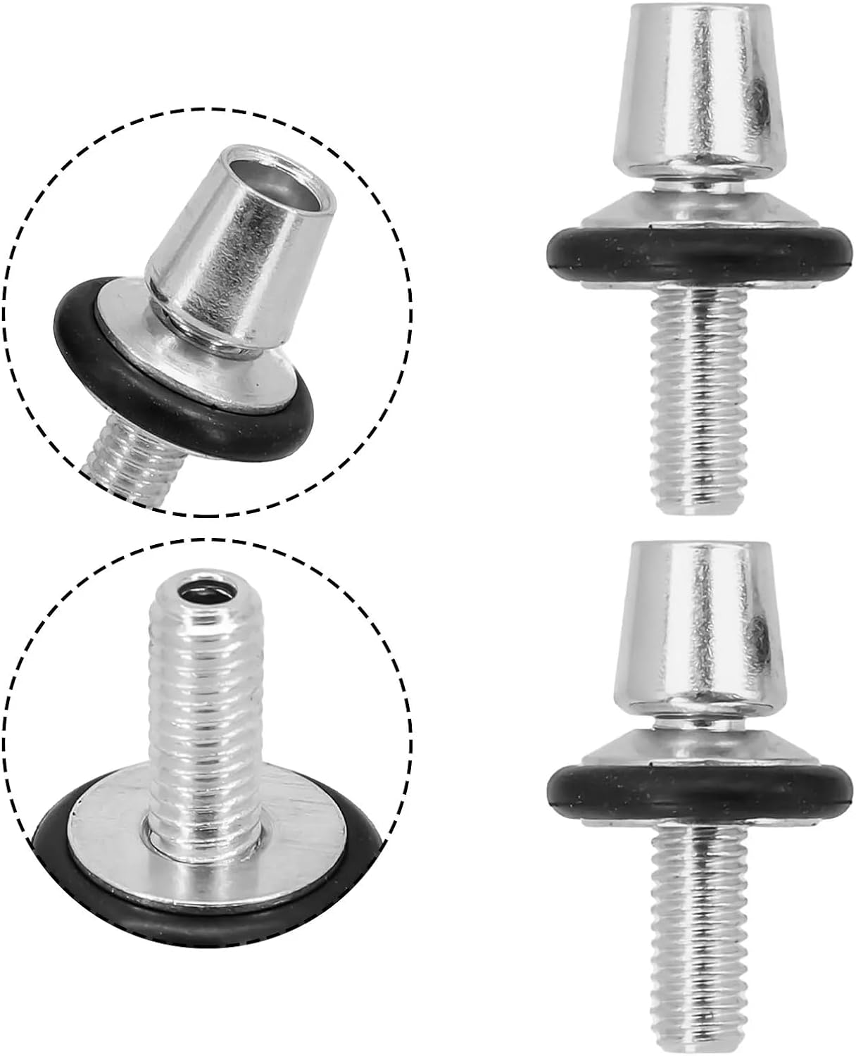 2pcs Bike Bicycle C/V Brake Caliper Cable Bolts Adjusters M6 Aluminum Alloy Durable Bolt Fits for-Shimano Dia Compe Campagnolo, 1, silver