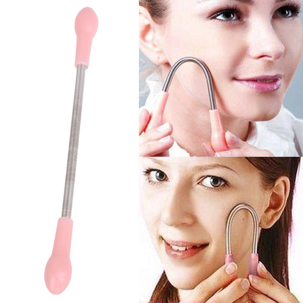 SUPVOX 2Pcs Facial hair remover stainless steel hair removal spring from upper lip chin cheeks and neck 2
