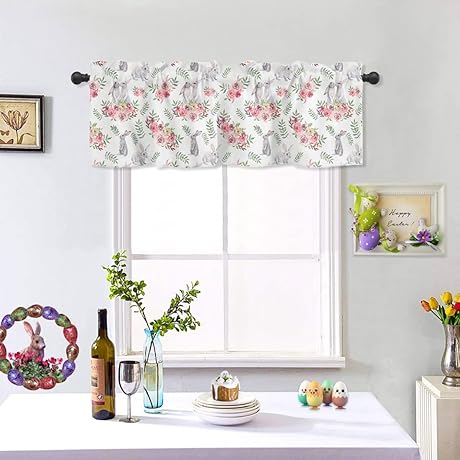 Easter Spring Window Curtain Valance