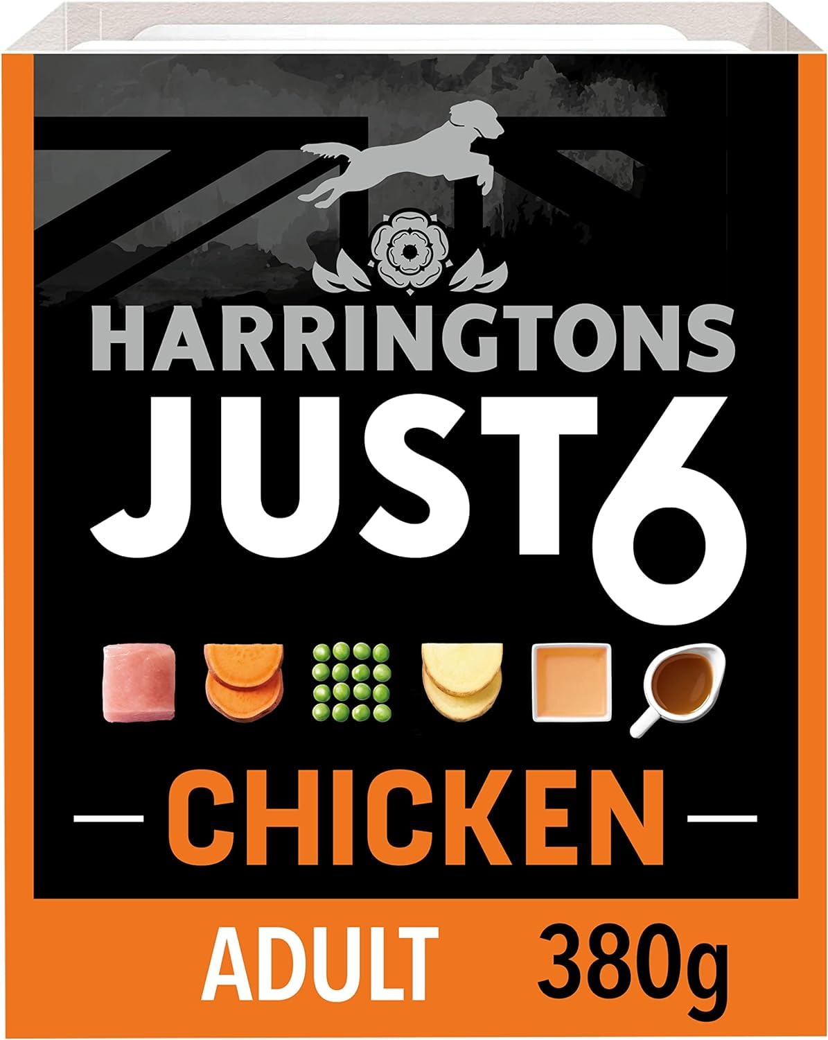 Harringtons Just 6 Complete Grain Free Wet Adult Dog Food Chicken 380g (Pack of 8) - In A Tasty Gravy