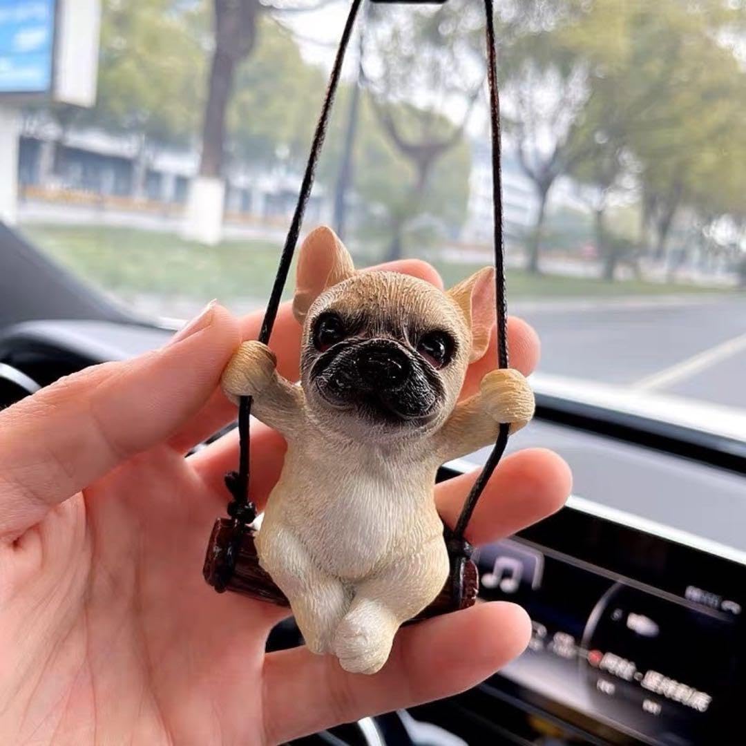 Amazon.co.jp: イエローフレンチブルドッグ パグ インテリア 車 犬