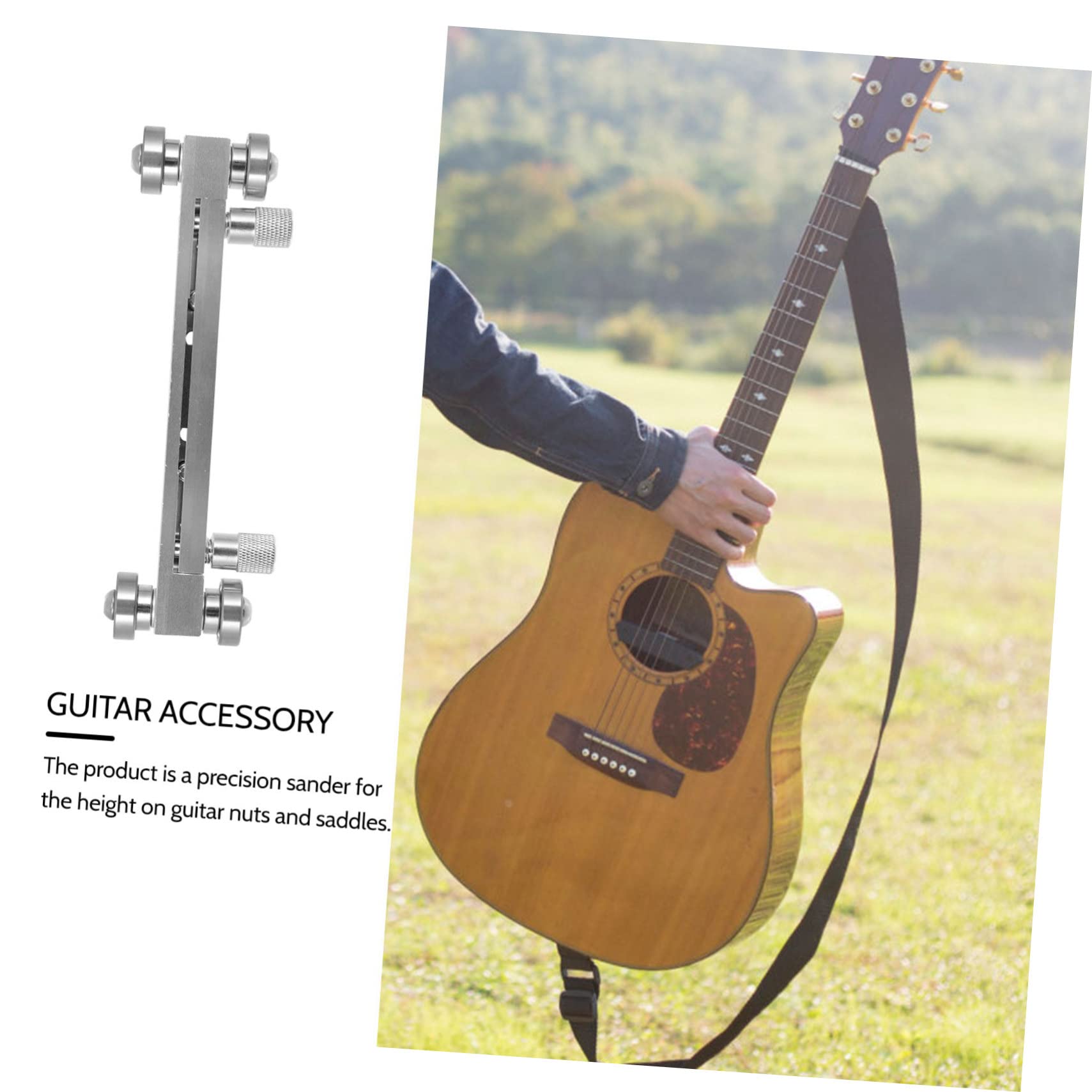 Herramienta Luthier para Guitarra Pulidor Ajustable para Silla y Cejuela Plata Lijadora Precisa para Trabajo Hueso Plástico y Compuesto Facilita Pulido para Guitarras y Bajos
