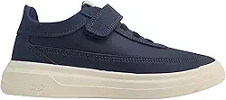 Tênis Klin Infantil Capri Kids, Calçado Casual Menino, Azul Marinho/Off White, Sintético, Fechamento em Velcro e Cadarço, Palmilha Anatômica, Tamanho 31
