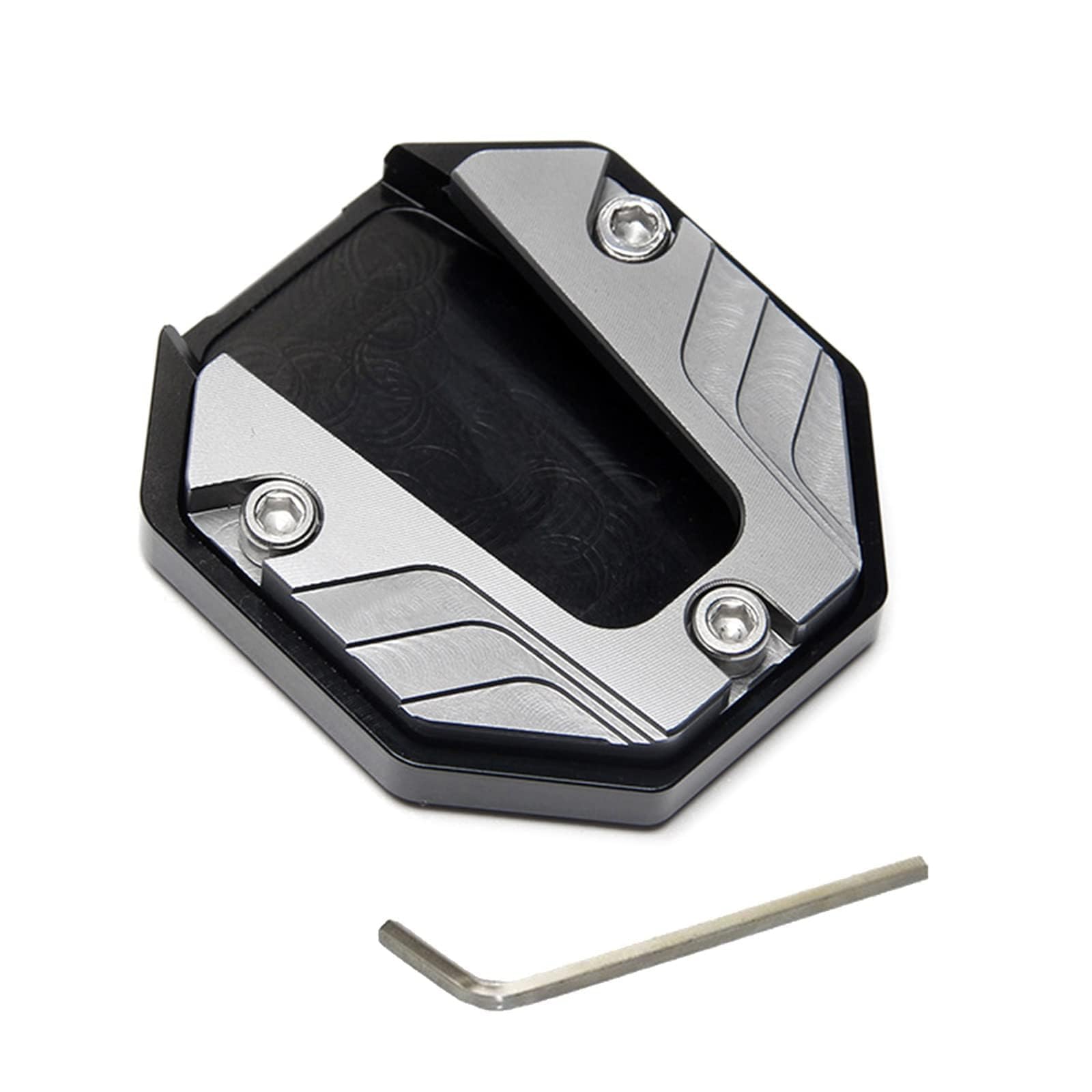 FENZHUI Side Stand Enlarger for BMW iX3 G08 Electric Bj. ab 2020, Kickstand Extension Plate Support Foot Pad Base Mount Accessory Motorbike Stand Support,Silver
