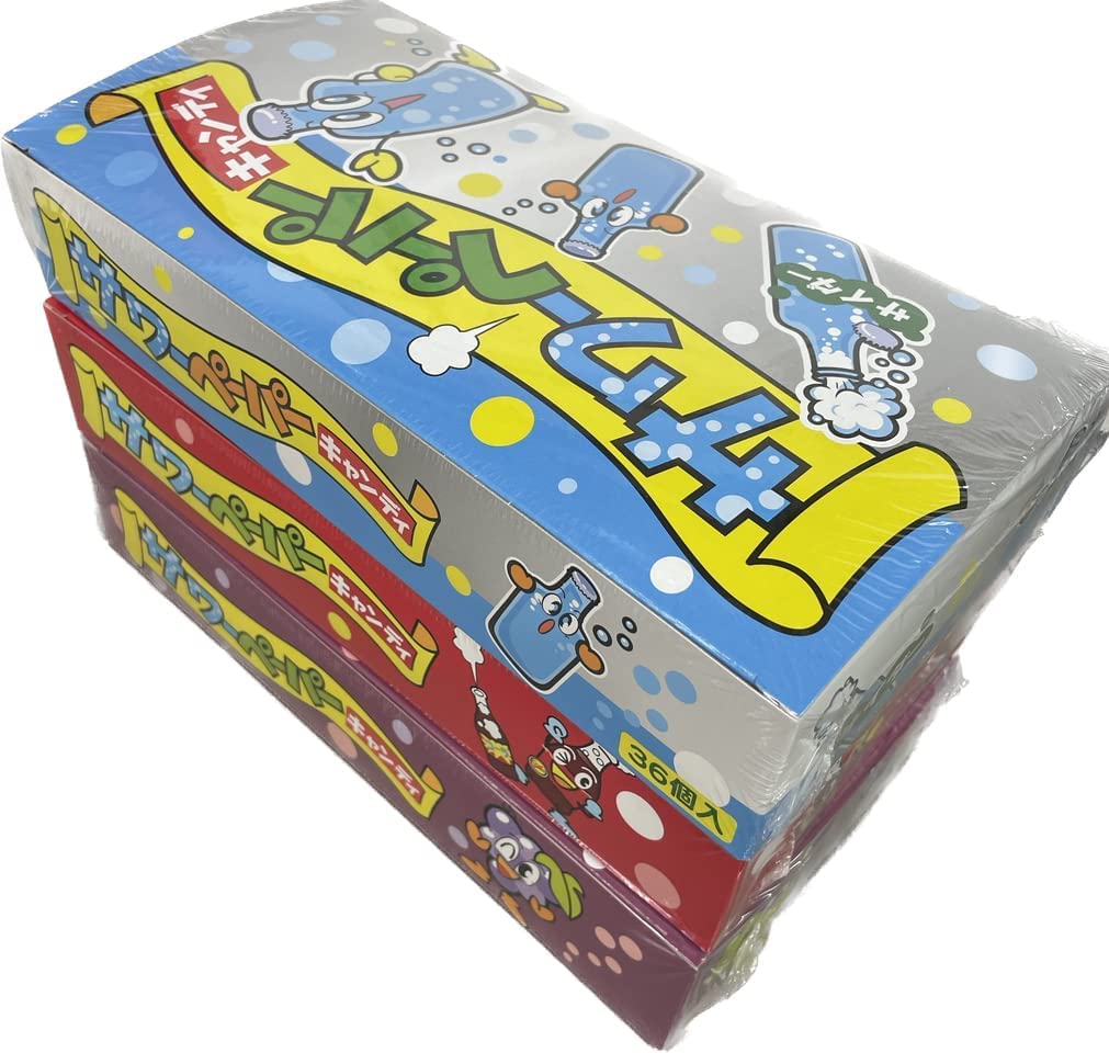 Amazon.co.jp: やおきん サワーペーパー キャンディ セット（3種×各36