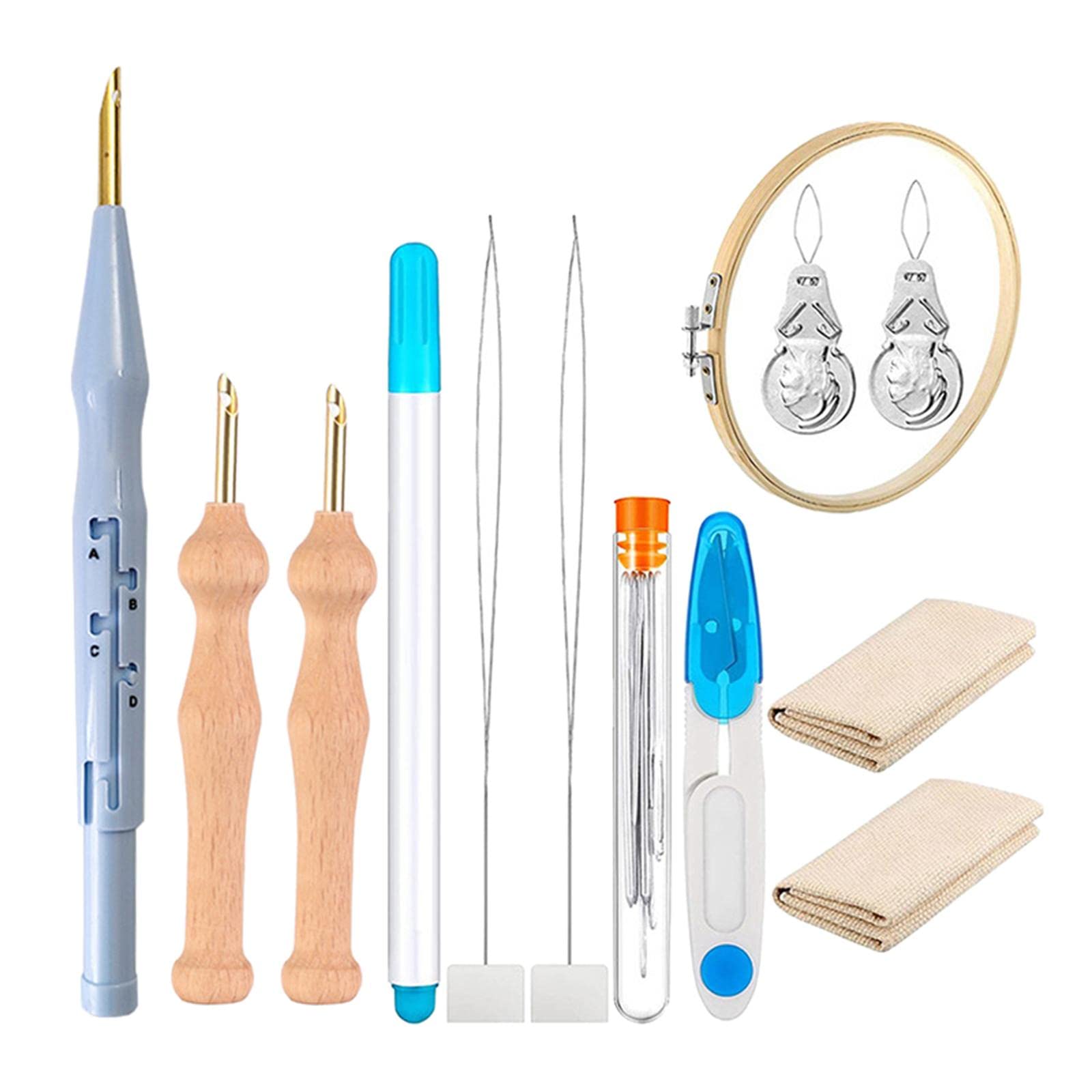KBOLAE Embroidery Pen Punch Needle Kits Making Crafts Tools with Scissors