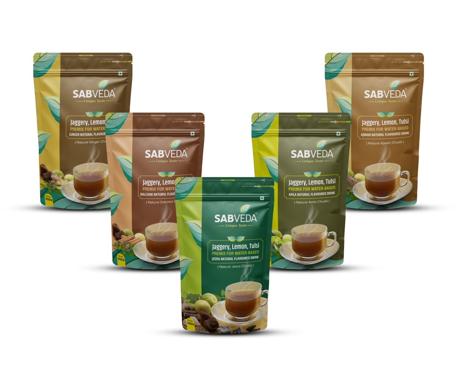 SABVEDA NATURAL CHUSKI COMBO OF 5 NATURAL FLAVOURS - JEERA, AMLA, DALCHINI, GINGER & AJWAIN WITH GOODNESS OF JAGGERY, LEMON & TULSI | 200g Each (Pack of 5)-picture-30