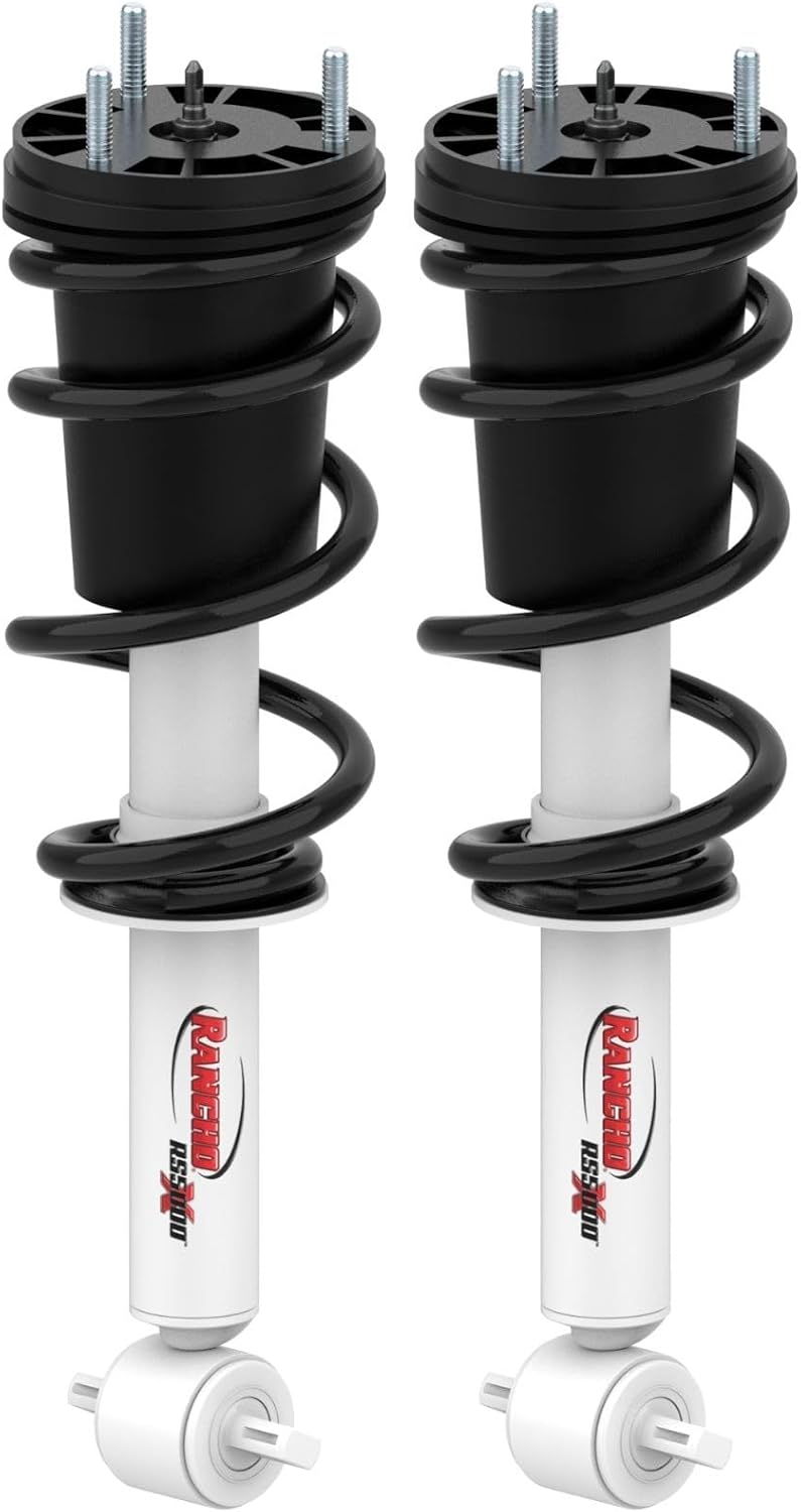 Set of Rancho RS5000X Series Front Loaded Suspension Struts & Rear Shocks fits 2020 2023 Silverado 1500 LTZ & Sierra 1500 SLT with 0" Lift | Includes TrendsAuto Decal