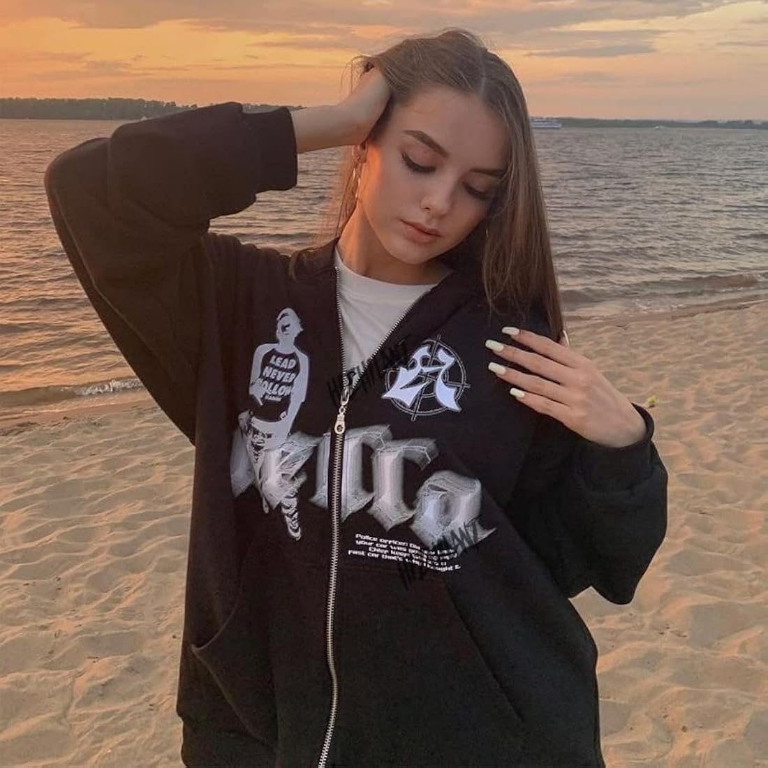Buy CosTribe Women's Y2K Zip Up Hoodies Novelty Aesthetic Boy