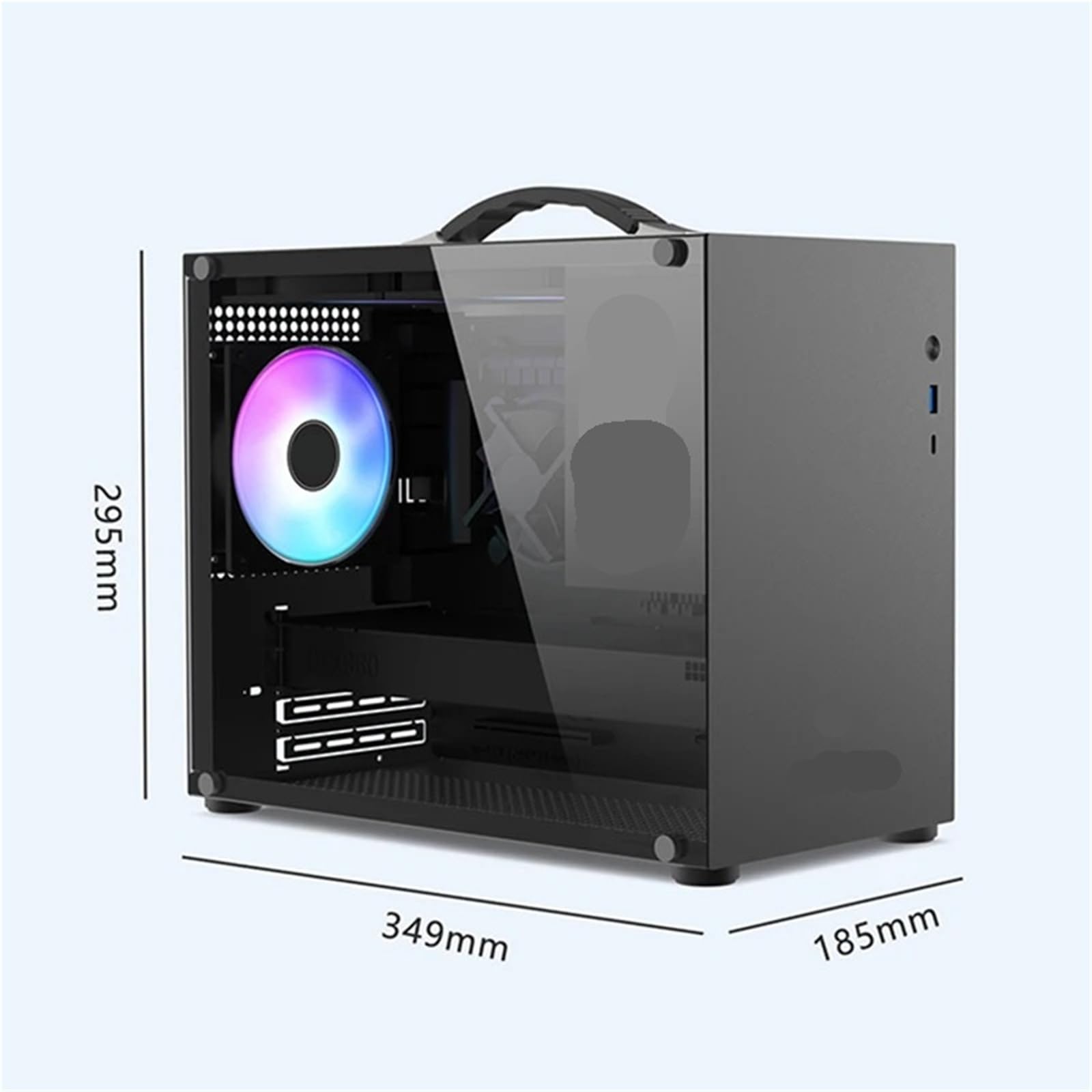 X-Gamer X100 M-ATX Przenośna obudowa na komputer ITX MATX Zasilacz Wsparcie U3 Typ-C Desktop MINI Mała obudowa