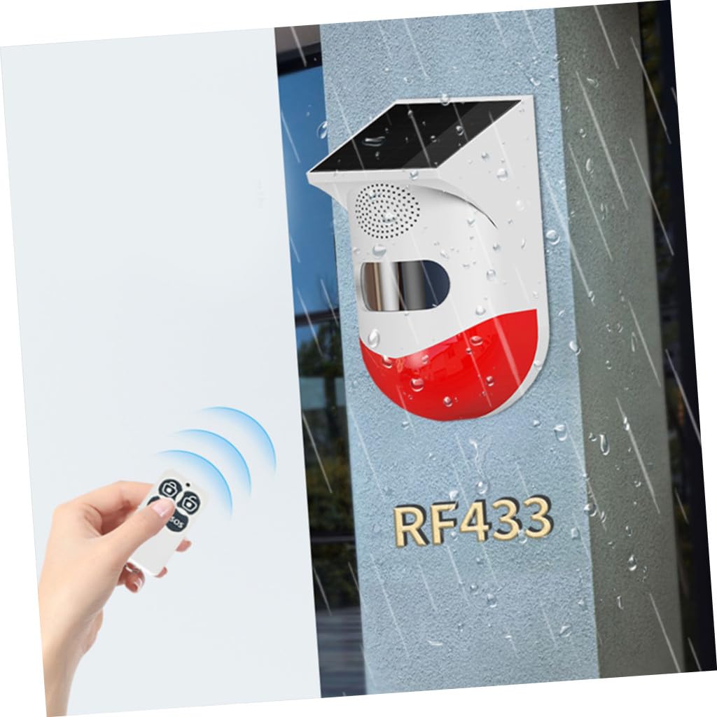 Rilevatore Infrarossi Esterno Ip67 Rosso in Abs Allarme | Segnale Sonoro e Luminoso, Tecnologia al Silicio, per Impianto Allarme Casa