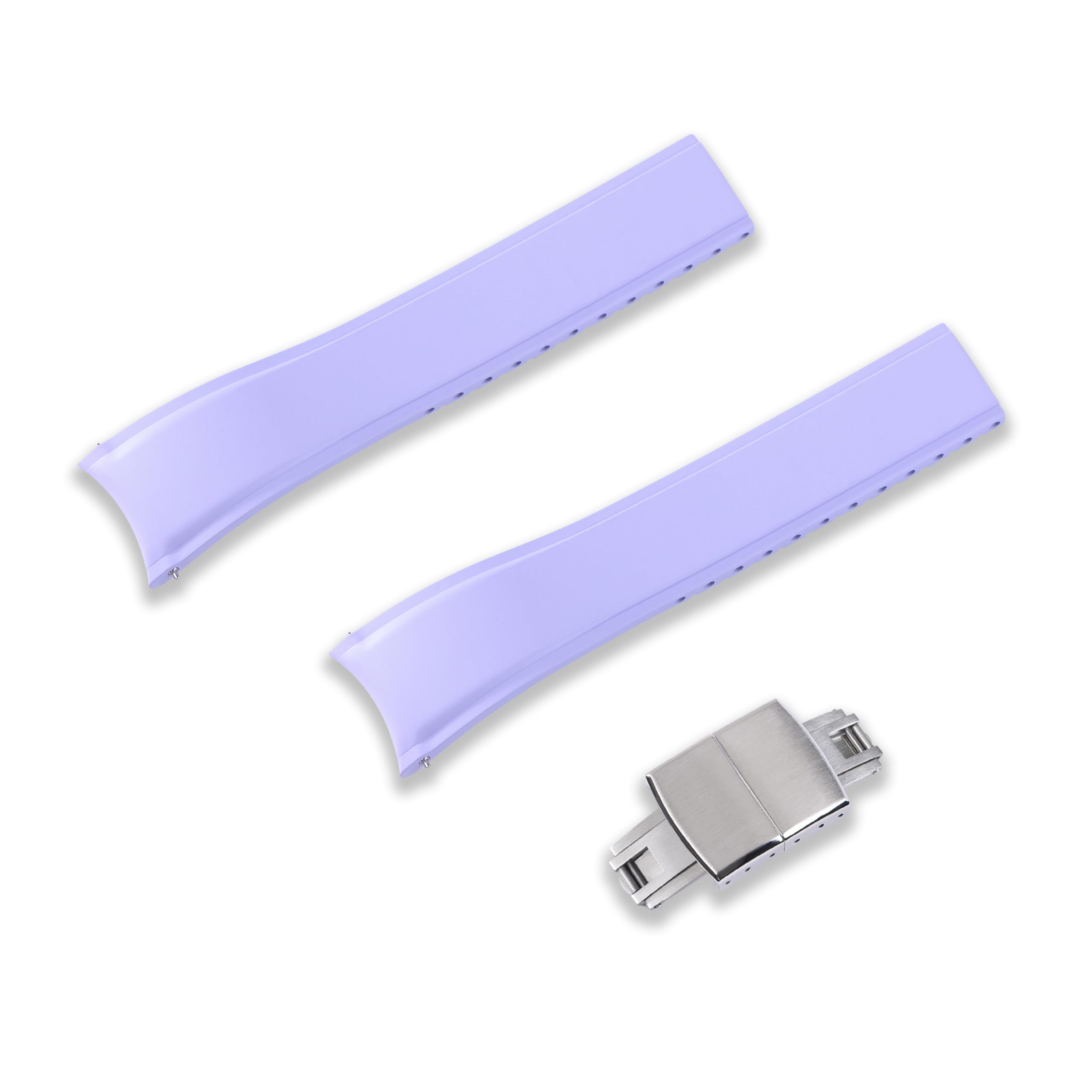 Crafter Blue Watchbands CX03 - Cinturino di ricambio universale in gomma FKM con fibbia, estremità curva, 20 mm, 22 mm, per uomini e donne