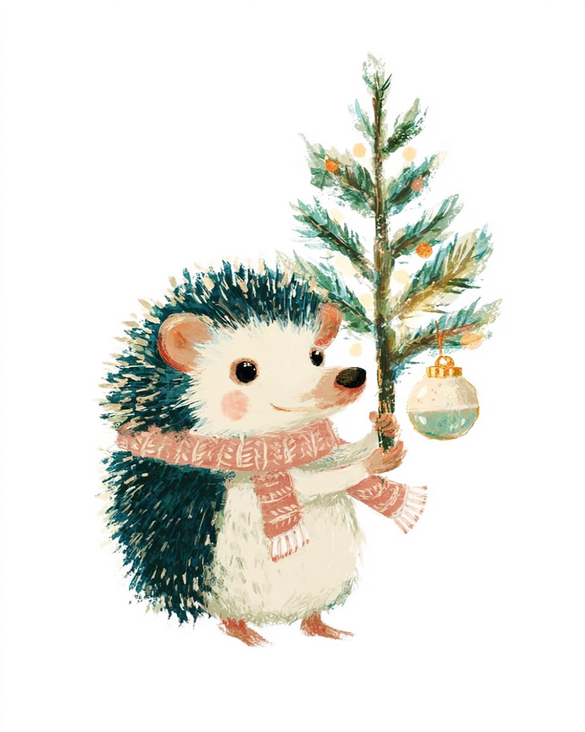LIUBAISHI Paint by Numbers for Adults – 16"x20" | DIY Wall Art Decor Kit, Relaxing Hobby Set, Complete Painting Kit with Acrylic Paints and Brushes-Hedgehog Christmas Tree (2)