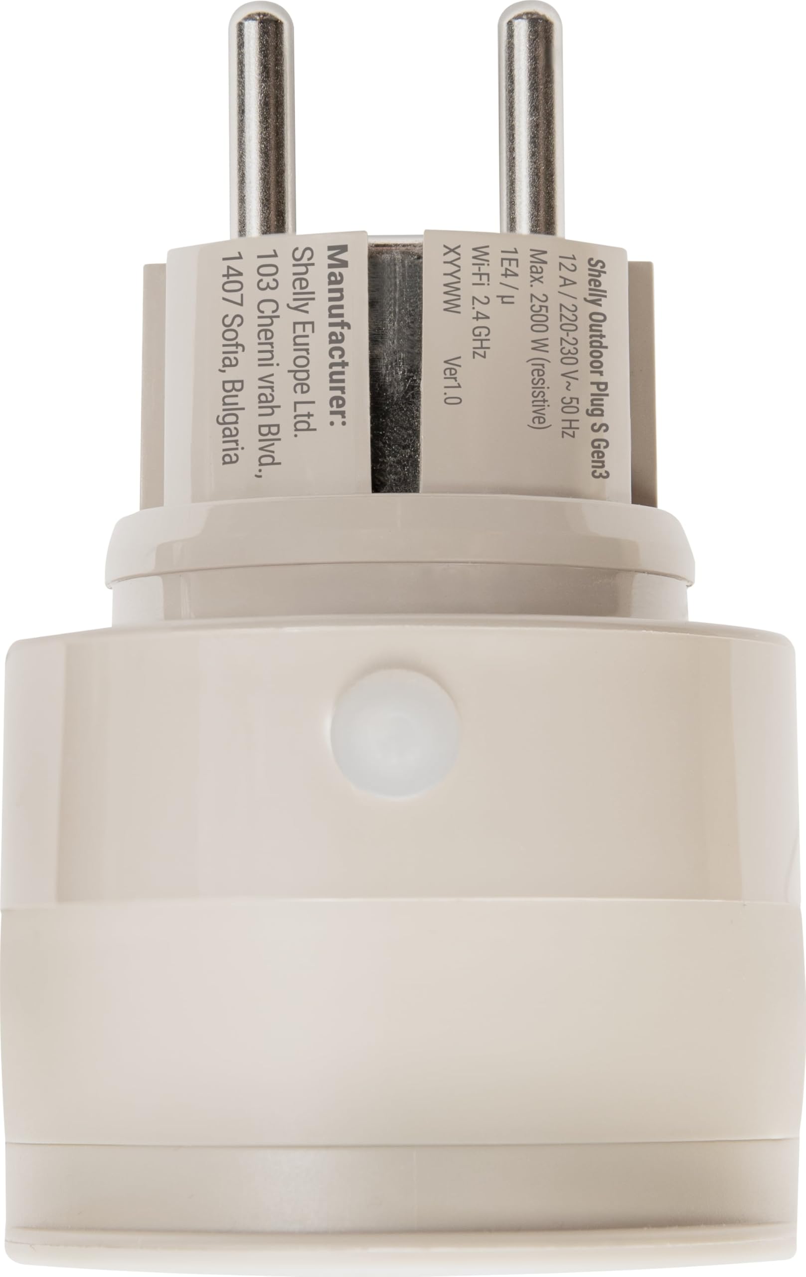SHELLY Presa Wi-Fi Plug S Gen3, per esterni, opaca
