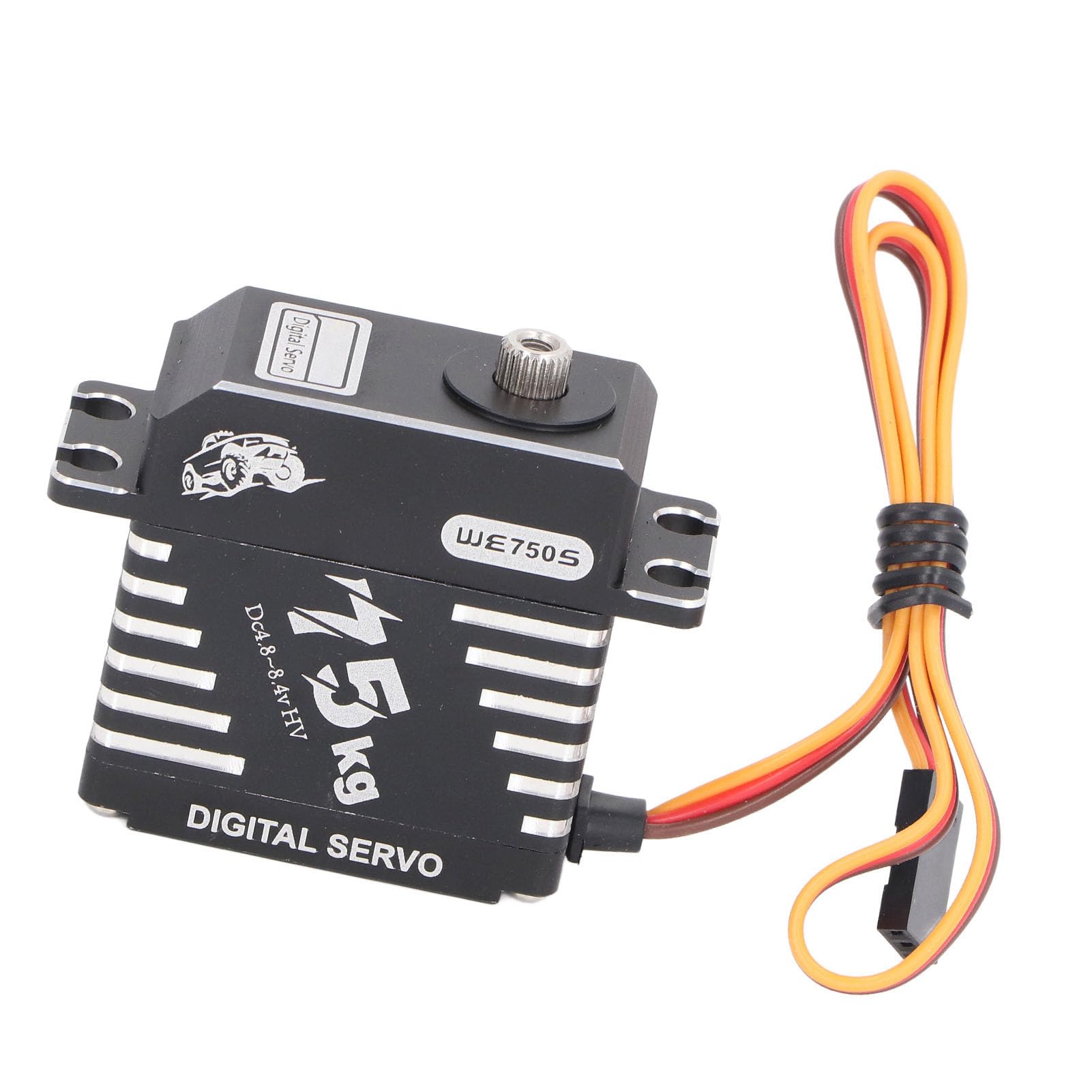 HUIOP Servo de Dirección Digital de 75 Kg, Servo de Dirección RC de Alto par, Servo Impermeable sin Escobillas con Brazo Servo 25T para Robot de Coche RC 1/10 1/8 1/5, ángulo de