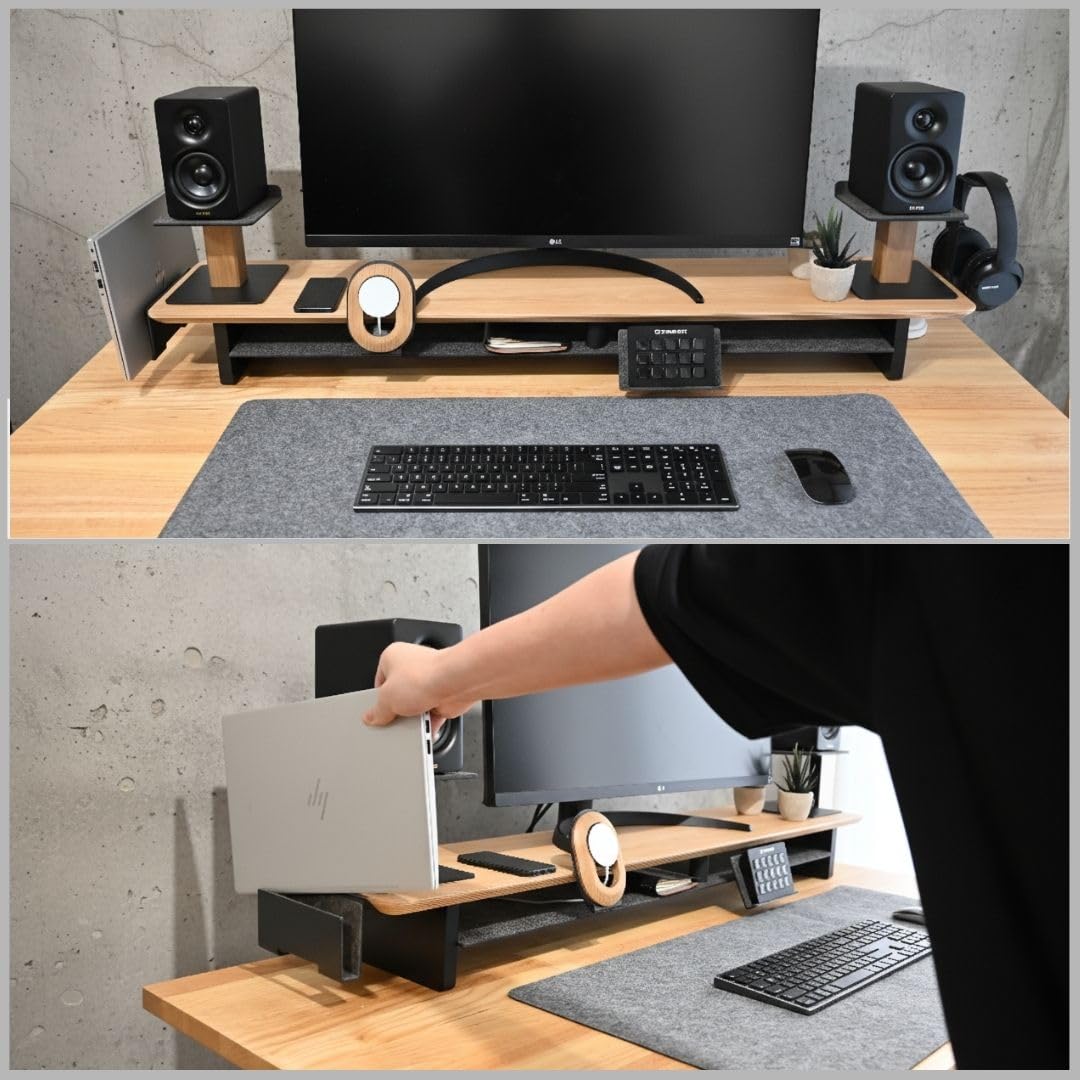 木製デスクシェルフ モニター台 Amazon.co.jp: Woodmate デスクシェルフ モニター台 卓上(ブラック加工