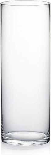 WGV Cylinder Vase, Diameter 5", Height 14", Clear Glass Floral Planter Container, Tall Centerpiece Arrangement for Wedding Party Event Home Office Decor, 1 Piece
