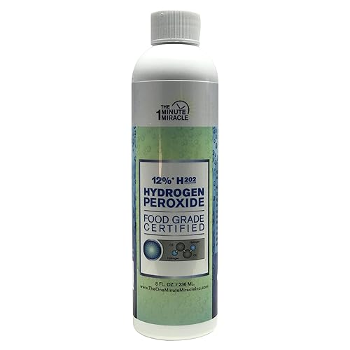 Botella médica de grado alimenticio H2o2-8 onzas con peróxido de hidrógeno al 12% recomendada por The One Minute Cure Book. La elección por