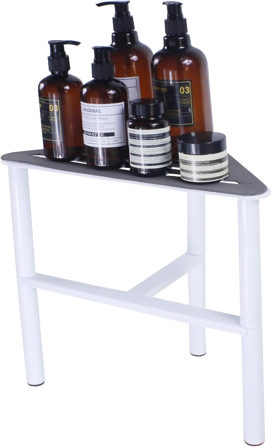 Corner Shower Bench Stool,Metal Shower Foot Rest for