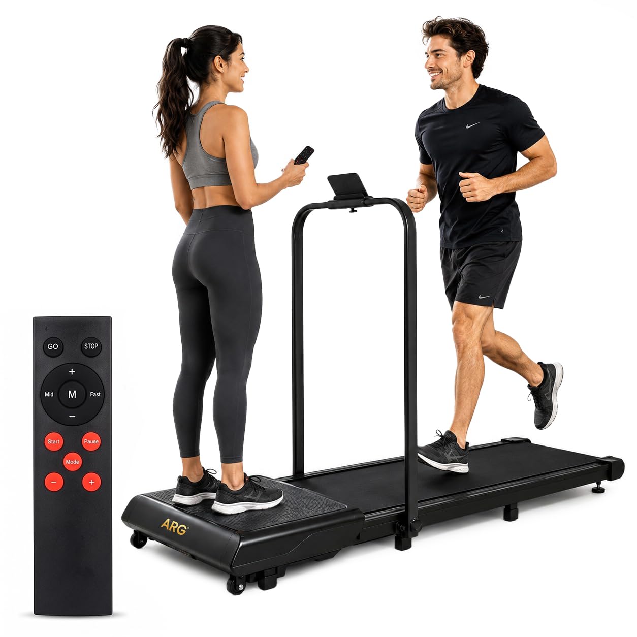 ARG Health Care Treadmill with Vibration Plate | Foldable Walking & Running Machine | LED Display, Remote Control | 8 km/h Speed | 130 Vibration Levels | 120 kg Capacity | Anti-Slip Belt | Home Gym