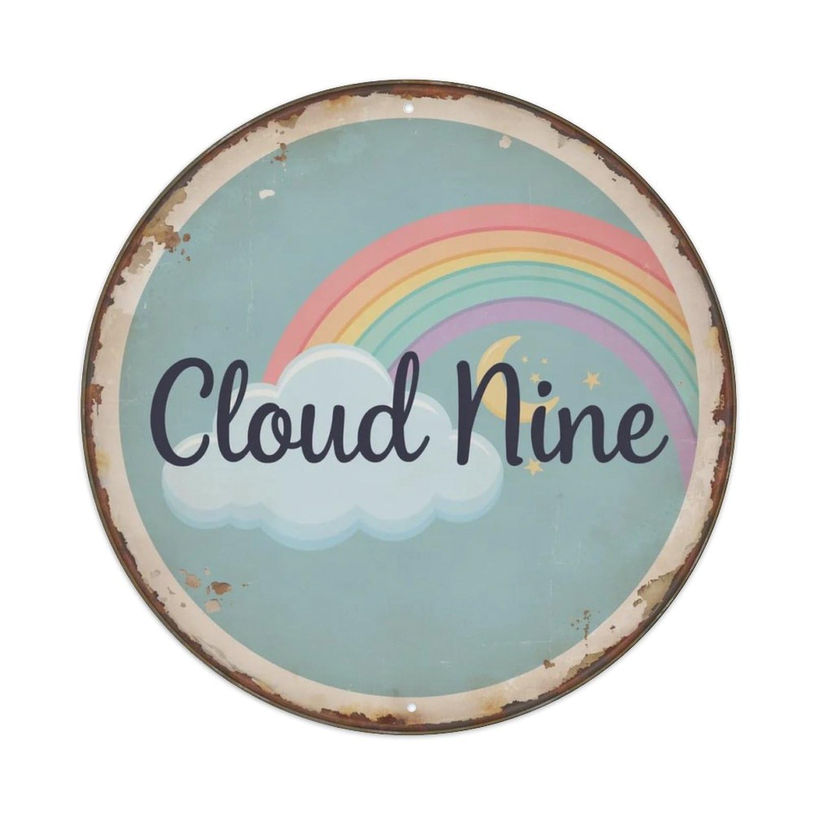 Cloud Nine Pastel Metal Tin Sign Plaque
