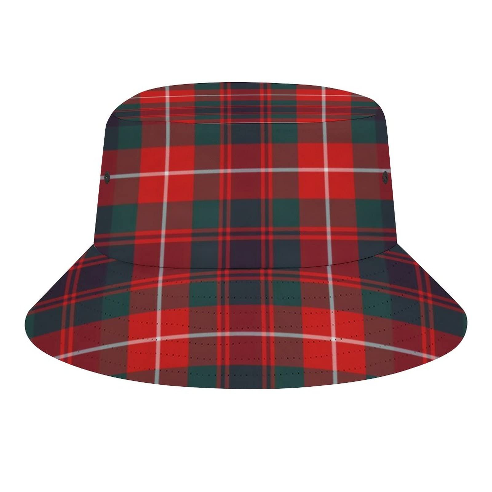 Fwjzdsp Unisex Clan Fraser Of Lovat Modern Tartan Red Plaid Bucket Hats Sun Cap Packable Outdoor Fashion Fisherman's Hat For Women And Men