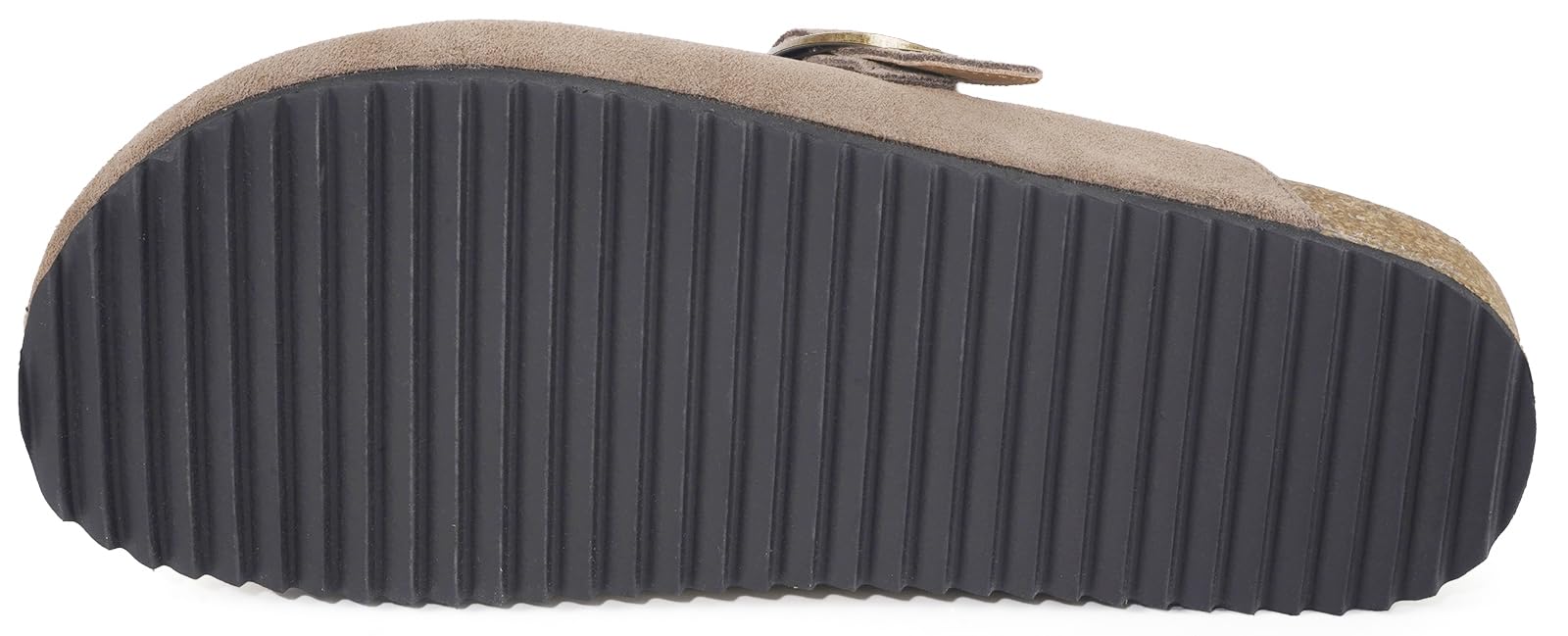 Intini Zuecos y Mules para Hombre Mujer Pantuflas de Piel con Corcho Cerradas Zapatillas de Jardín Sandalias con Hebilla Ajustables Cómoda 36-46